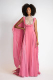 Camellia Crepe and Chiffon Gown