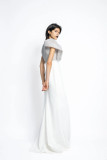 Nailhead Hand Embroidered Sequin and Crepe Gown