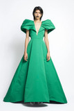 Faille Inverted Pleated Gown