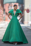 Faille Inverted Pleated Gown