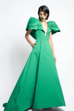 Faille Inverted Pleated Gown