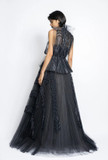 Pleated Gown with Blouson Top
