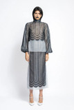 Lace and Organza Blouse with Skirt