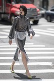 Lace and Organza Blouse with Skirt