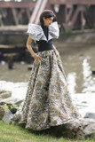 Jacquard and Gazar Top with Ball Skirt