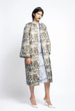 Hand-Embroidered Shift Dress with Reversible Coat