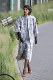 Hand-Embroidered Shift Dress with Reversible Coat