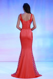 Coral Satin Gown