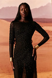 Long Sleeve Crocodile Motif Gown