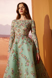Tulle Boat Neck Midi Dress