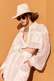 Sequined Lace Shirt with Skirt