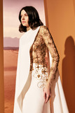 Asymmetrical Crepe Draped Gown