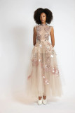 Glass Petal Embroidered Dress