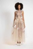 Glass Petal Embroidered Dress
