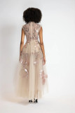 Glass Petal Embroidered Dress