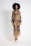 Glass Petal Embroidered Tulle Dress