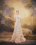 Ruffle Sleeve A-Line Gown