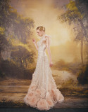 Ruffle Sleeve A-Line Gown