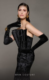 Flared Strapless Gown with Train