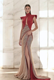 Sleeveless High Neck Slit Gown