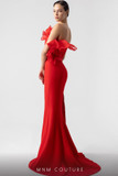 Ruffled-Strapless Gown