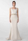 Crepe Gown with Embroidered-Cape