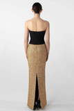 Strapless Tweed and Chiffon Gown