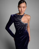 High Slit Velvet Gown