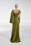 Satin Gown with Drapery