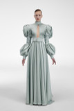 Satin Long Sleeve Gown