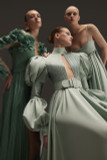 Satin Long Sleeve Gown