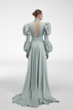 Satin Long Sleeve Gown