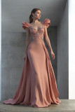 Ruffled Short Shoulder Gown