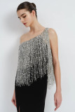 One-Shoulder Crepe Dress