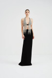 Beaded Top & Crepe Skirt