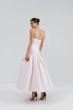Strapless Midi Dress with Pleat Detail