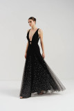 Sleeveless Crepe Evening Dress