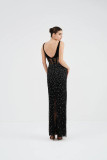 Sleeveless Crystal Evening Dress