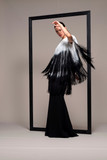 Isabel Sanchis Fringed Evening Gown 077