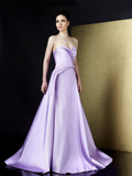 Ziad Germanos Strapless Embroidered Mikado Evening Gown 3201303