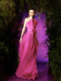 Ziad Germanos Strapless Satin & Chiffon Evening Gown 184322