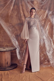 Agustina Long Sleeve Beaded Gown