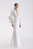 Long Sleeve Faille Gown