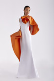 Satin Gown with Zucca Faille