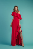 Ruffled One Shoulder Gown