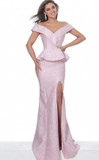 Off the Shoulder High Slit Evening Gown