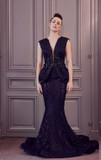 Sleeveless Peplum Trumpet Gown