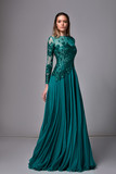 Long Sleeve Mousseline Gown