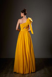 One Shoulder Bow Chiffon Gown