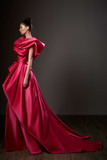 V-Neck Draped A-Line Gown